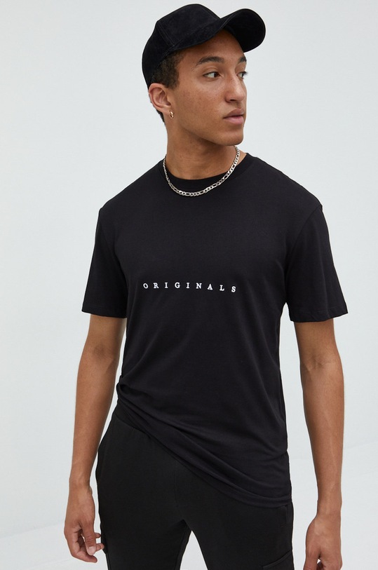 Jack & Jones t-shirt bawełniany 12176780.Black czarny AA00