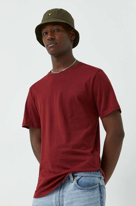 Only & Sons t-shirt bawełniany bawełna bordowy 22002973.Syrah