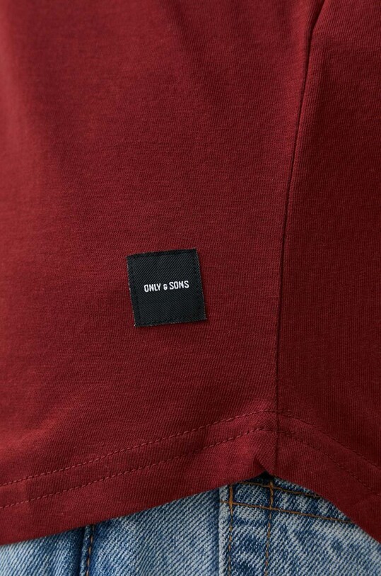 Only & Sons t-shirt bawełniany 22002973.Syrah bordowy