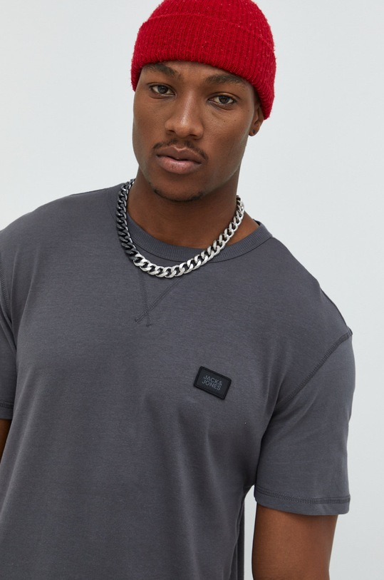 Jack & Jones t-shirt bawełniany JCOCLASSIC 12214066.Asphalt szary