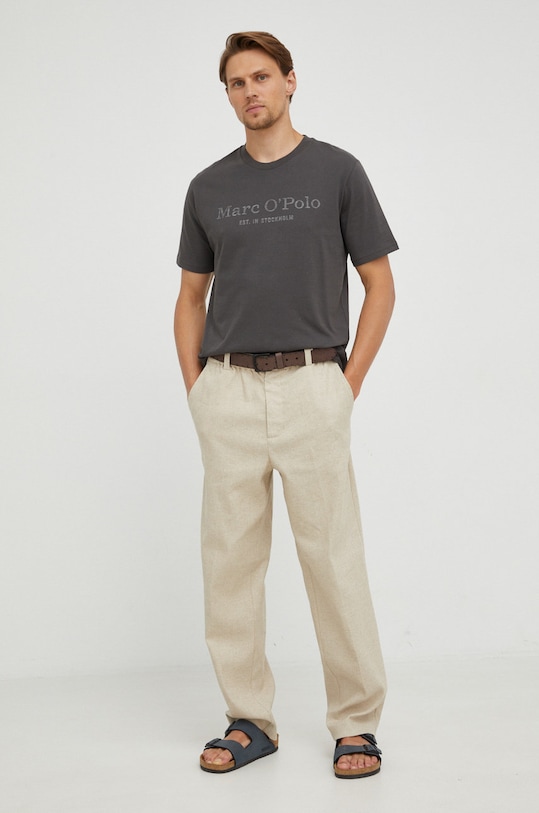 Bavlněné tričko Marc O'Polo B21201251052 šedá AA00