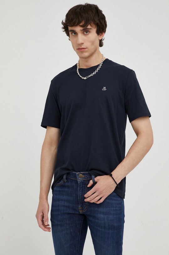 Marc O'Polo tricou din bumbac melanj bleumarin B21201251054