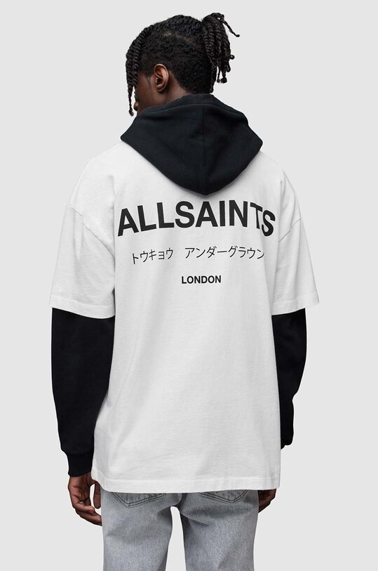 AllSaints t-shirt bawełniany UNDERGROUND SS CREW biały MG385W