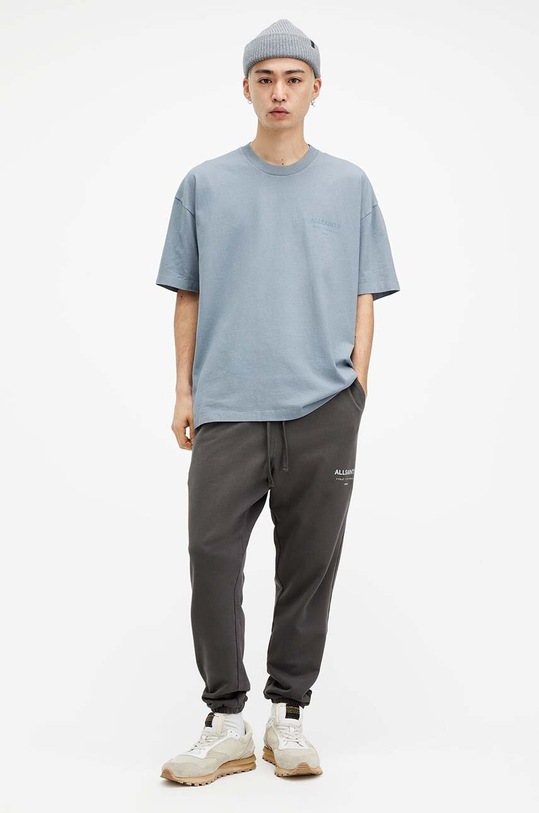 AllSaints t-shirt bawełniany UNDERGROUND SS CREW MG386W turkusowy