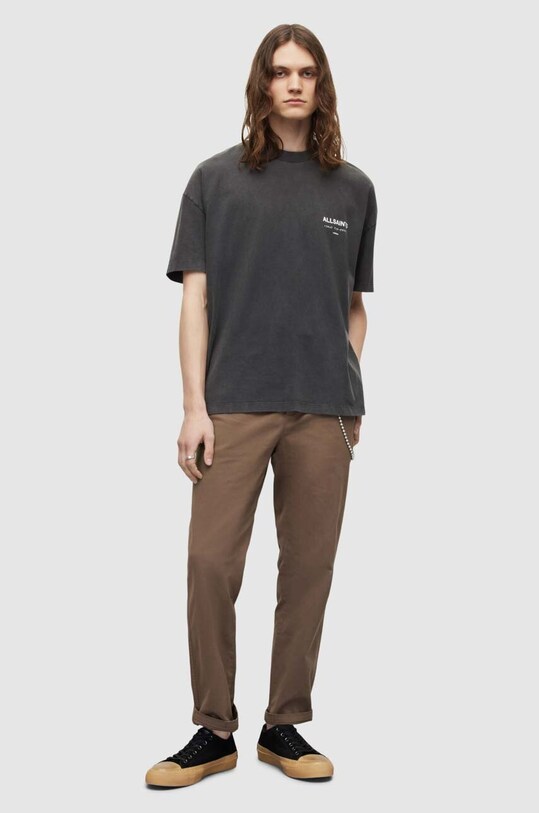 AllSaints t-shirt bawełniany UNDERGROUND SS CREW nadruk czarny MG386W