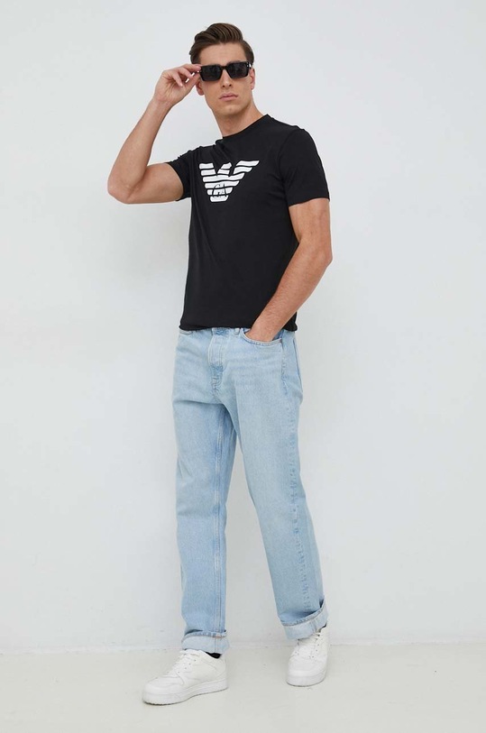 Emporio Armani t-shirt bawełniany 8N1TN5.1JPZZ.NOS czarny AA00