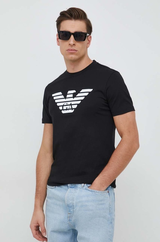 Emporio Armani t-shirt bawełniany czarny 8N1TN5.1JPZZ.NOS