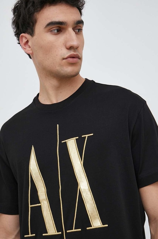 Armani Exchange t-shirt bawełniany czarny 8NZTPQ.ZJH4Z.NOS