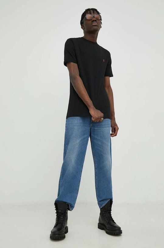 Bavlnené tričko Les Deux Norregaard LDM101008 čierna AA00