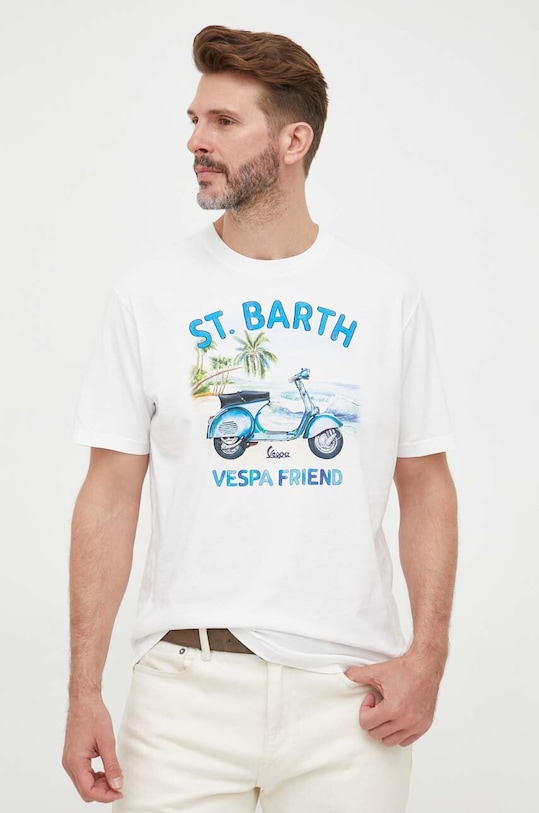 MC2 Saint Barth t-shirt bawełniany nadruk biały TSHM001.