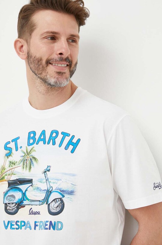 MC2 Saint Barth tricou din bumbac alb TSHM001.