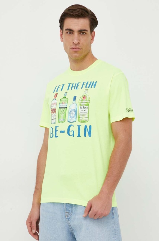 MC2 Saint Barth t-shirt bawełniany nadruk żółty TSHM001.
