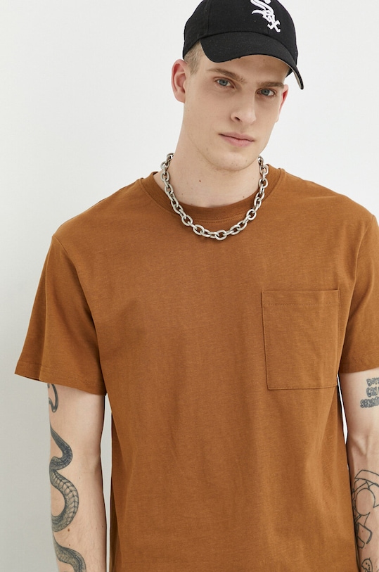 Bavlněné tričko Solid hladký hnědá 21107372.180933