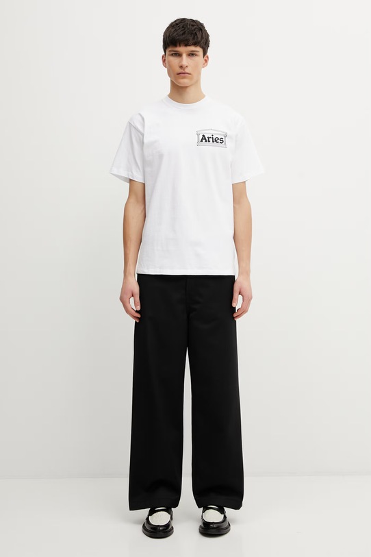 Aries longsleeve bawełniany Temple LS Tee biały AR60000