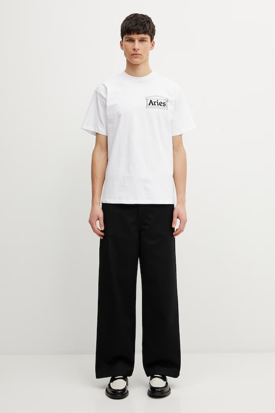 Aries longsleeve bawełniany Temple LS Tee biały AR60000