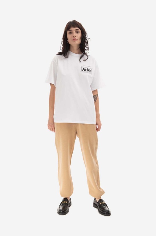 Clothing Aries cotton T-shirt Temple Ss Tee AR60000 white