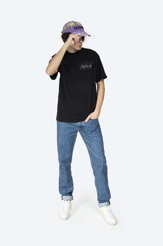 Памучна тениска Aries Temple Ss Tee AR60000 черен AW22
