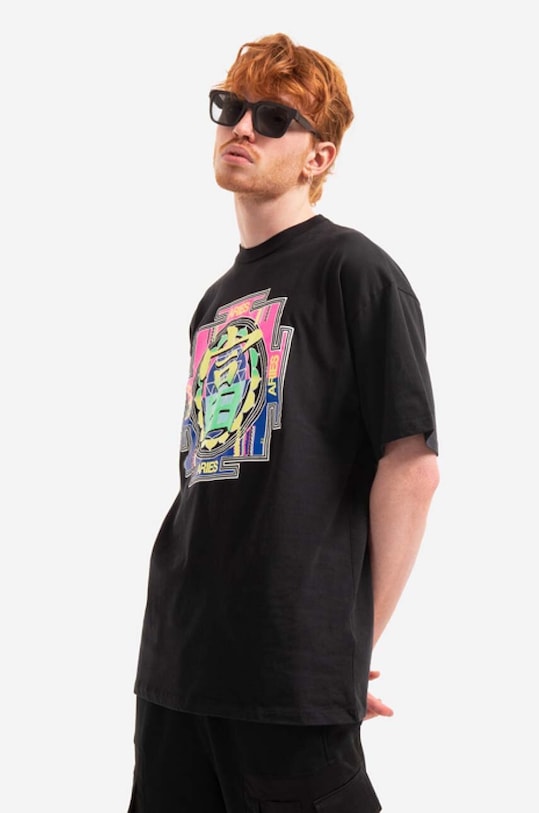 Хлопковая футболка Aries Gong Temple SS Tee AR60009 чёрный