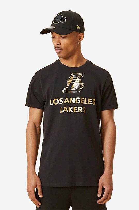 New Era t-shirt bawełniany Metallic Lakers