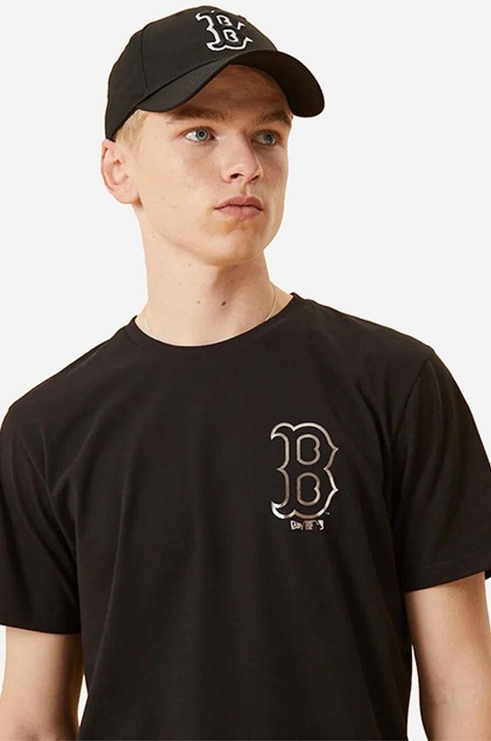 Odzież New Era t-shirt bawełniany Boston Red Sox Metallic Print 12893117 czarny