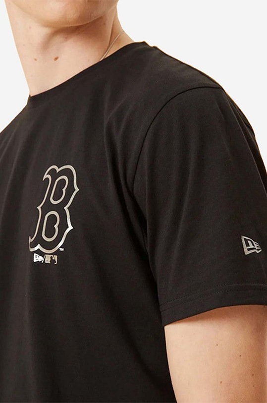 New Era t-shirt bawełniany Boston Red Sox Metallic Print czarny 12893117
