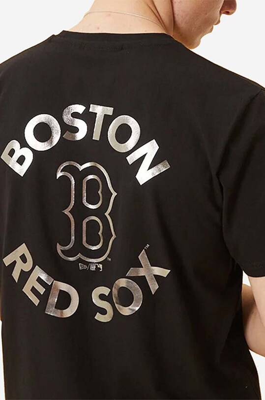 New Era tricou din bumbac Boston Red Sox Metallic Print 12893117 negru
