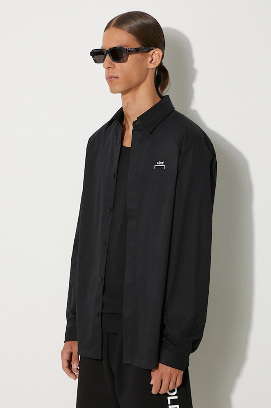 Βαμβακερό πουκάμισο A-COLD-WALL* Bracket Logo T-Shirt μαύρο ACWMSH069.