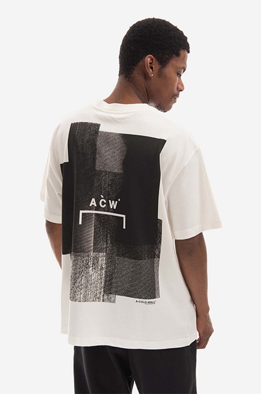 Odzież A-COLD-WALL* t-shirt bawełniany Brutalist Graphic T-Shirt ACWMTS084. biały