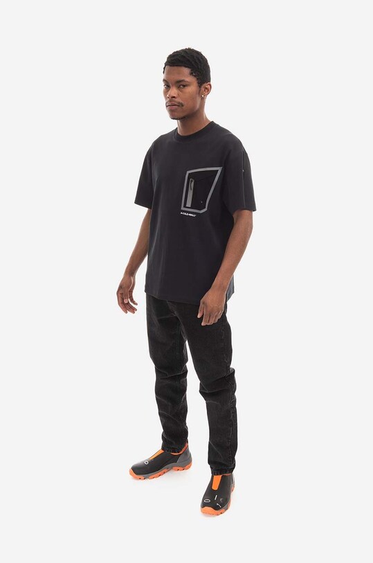 Bavlnené tričko A-COLD-WALL* Technical Polygon T-Shirt ACWMTS089 BLACK ACWMTS089. čierna AA00