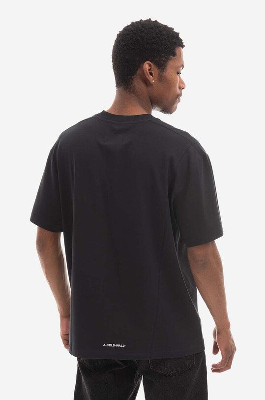 Oblečenie Bavlnené tričko A-COLD-WALL* Technical Polygon T-Shirt ACWMTS089 BLACK ACWMTS089. čierna