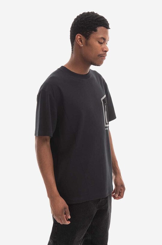 Bavlněné tričko A-COLD-WALL* Technical Polygon T-Shirt ACWMTS089 BLACK ACWMTS089.