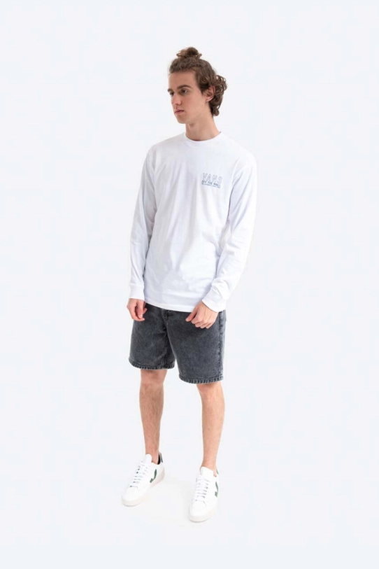 Vans longsleeve din bumbac Moonstone Beach VN0A54DFWHT alb AA00