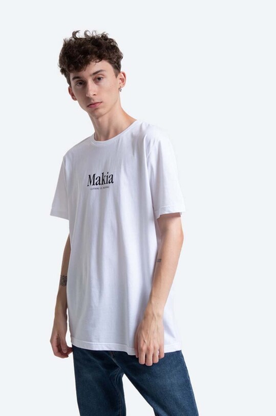 Makia cotton T-shirt Strait M21226 white AA00