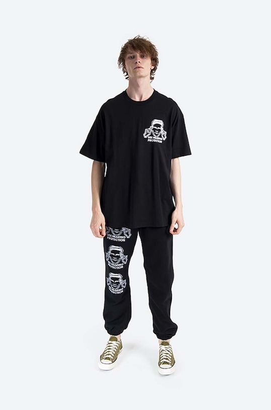 PLEASURES cotton T-shirt P21NO016 black AA00