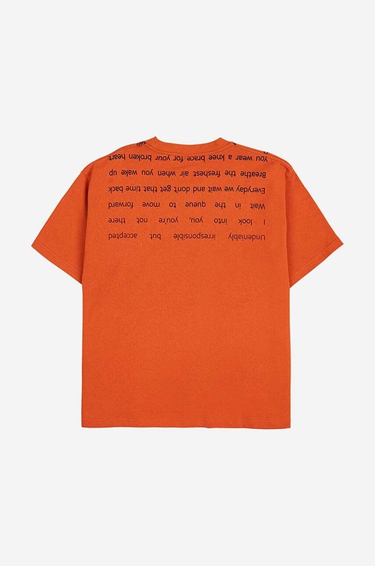 PLEASURES cotton T-shirt orange P22SP018