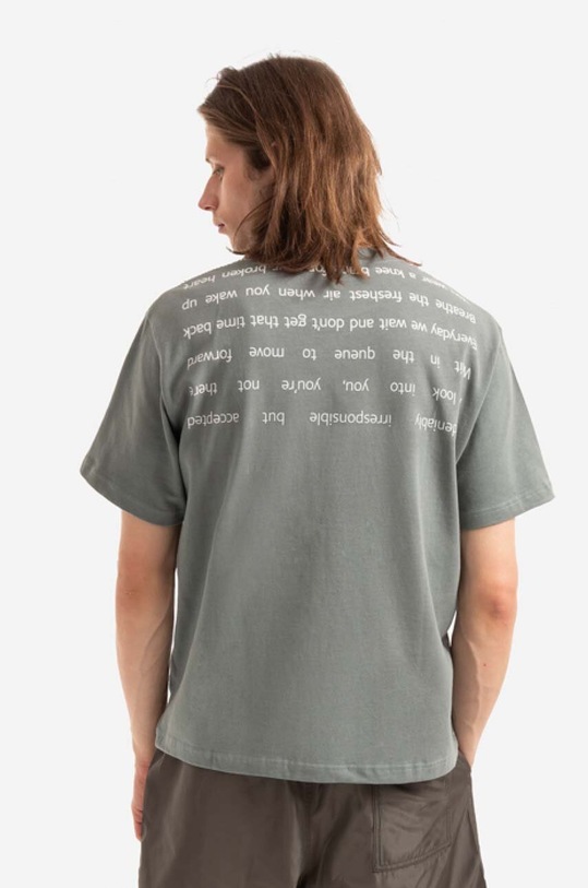 Clothing PLEASURES cotton T-shirt P22SP018 gray