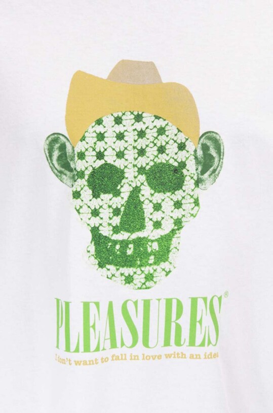 PLEASURES cotton T-shirt Cowboy white P22F059