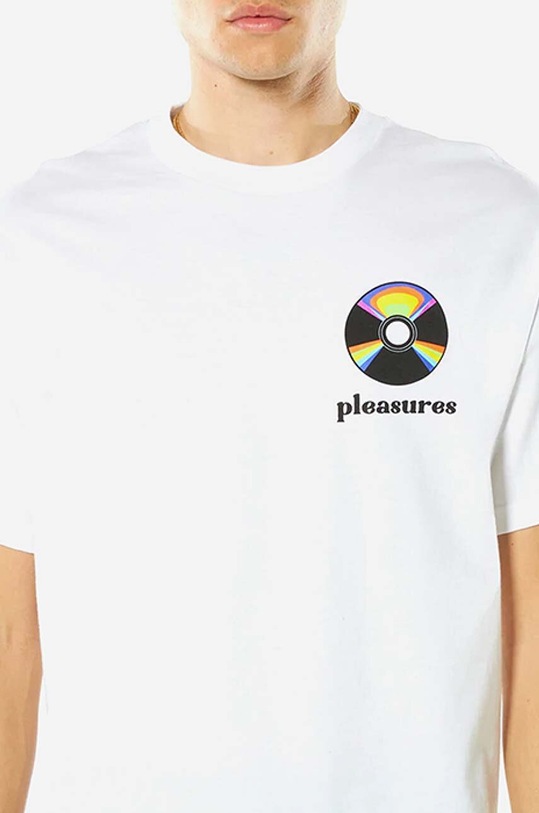 Clothing PLEASURES cotton T-shirt Spin P22SP052 white