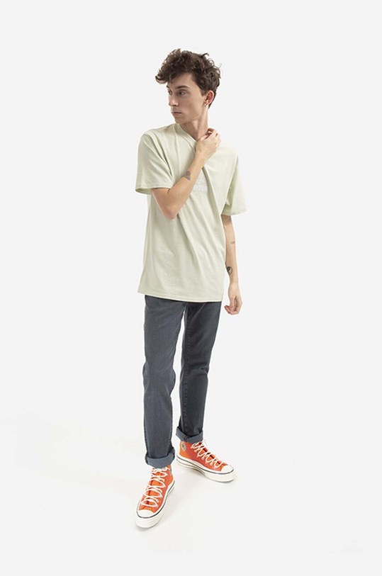 Bavlnené tričko HUF Dyed T-Shirt TS01807 zelená AA00