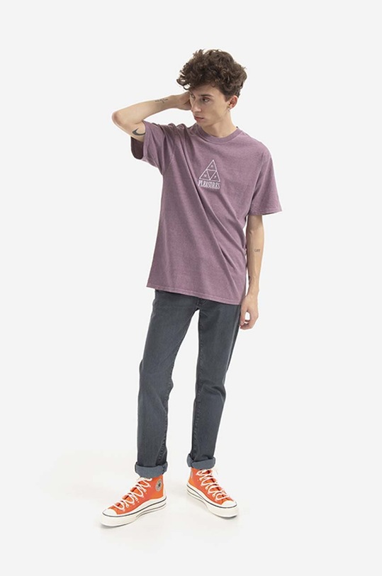 HUF t-shirt bawełniany Dyed T-Shirt TS01807 fioletowy AA00