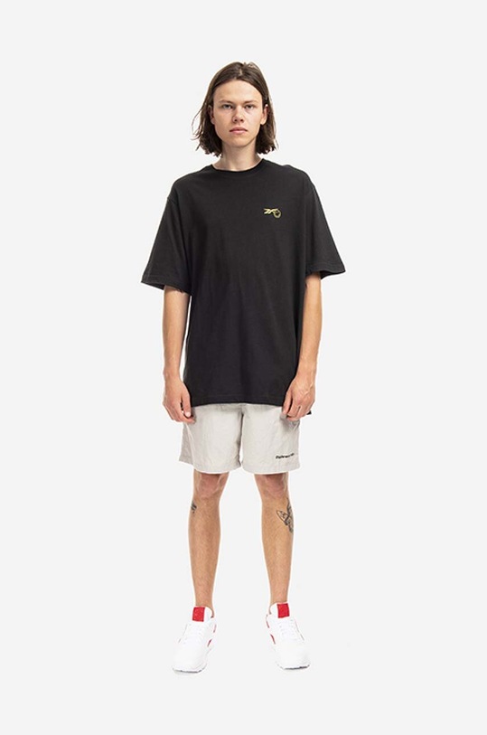 Βαμβακερό μπλουζάκι Reebok Classic Smiley SS Tee HI3997 μαύρο AA00