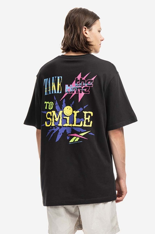 Ρούχα Βαμβακερό μπλουζάκι Reebok Classic Smiley SS Tee HI3997 μαύρο