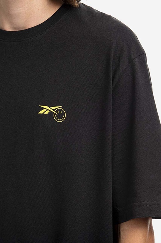 Βαμβακερό μπλουζάκι Reebok Classic Smiley SS Tee HI3997 μαύρο