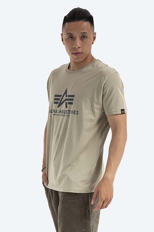Alpha Industries cotton T-shirt Basic regular green 100501.82