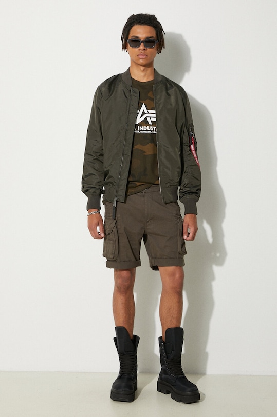 Alpha Industries tricou Basic 100501C.239 verde SS25