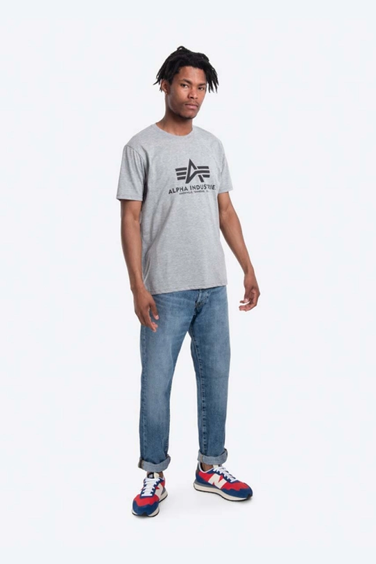 Alpha Industries t-shirt bawełniany Basic T-Shirt 100501.17 szary AA00