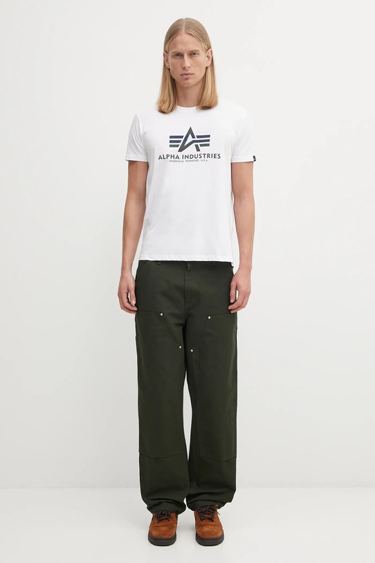 Alpha Industries t-shirt in cotone Rainbow Reflective 100501RR.09 bianco