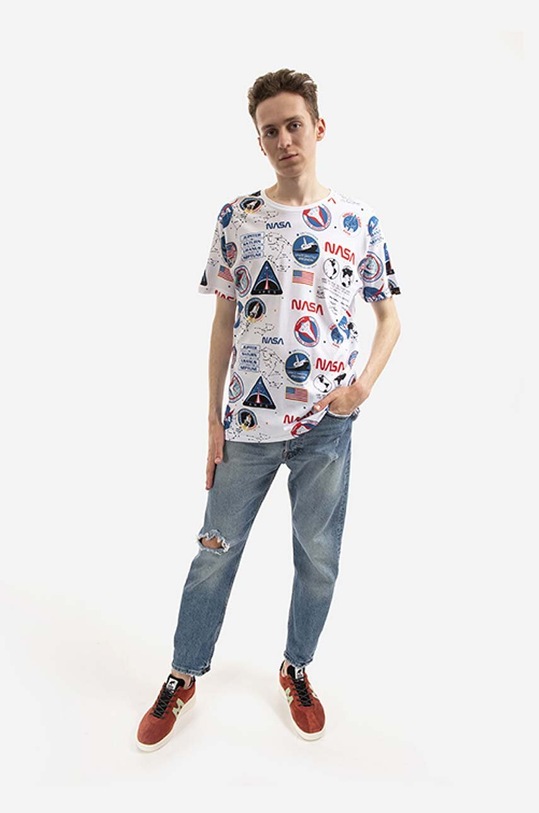 Alpha Industries tricou din bumbac x NASA 116503.09 alb AA00