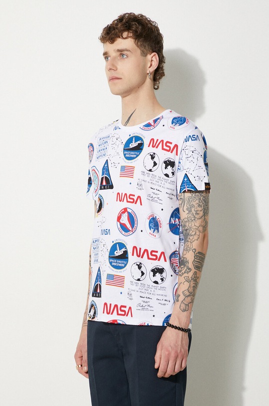 Clothing Alpha Industries cotton T-shirt x NASA 116503.09 white