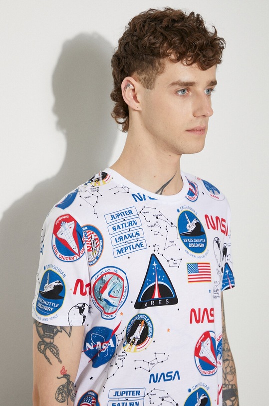 Alpha Industries cotton T-shirt x NASA white 116503.09
